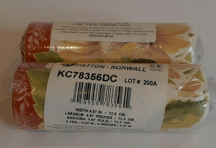 Patton Norwall Wallpaper Border #200A Yellow Sunflowers *2 Rolls/5 Yards Each gallery