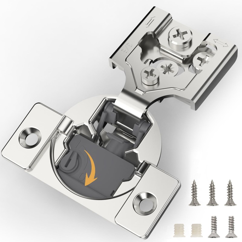 [Closing Speed Control] 2 Pack 3/8 Inch Overlay Soft Close Hinges for Face Fr…
