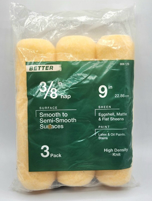 High-Density Polyester Knit Paint Synthetic Lambskin Roller Cover, Reusable 3pc.