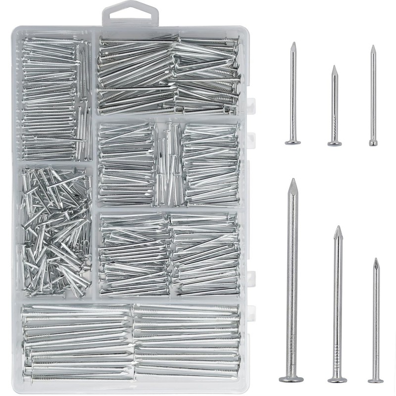 376pcs Premium Hardware Nails Assortment Kit, Maximum Length 2 Inches