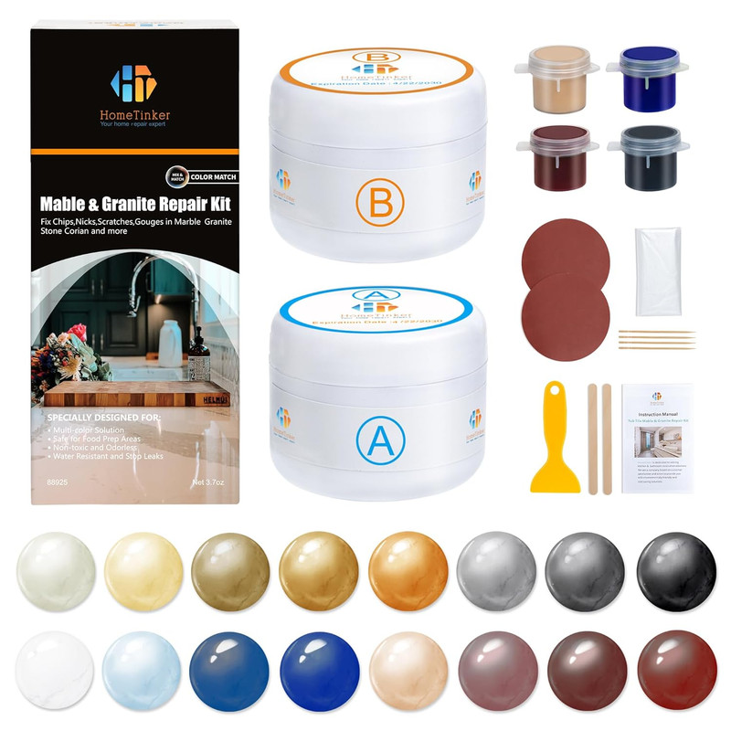 Marble Granite Repair Kit Quartz Countertop Kit Chip Dents Cracks Holes Scratchs gallery