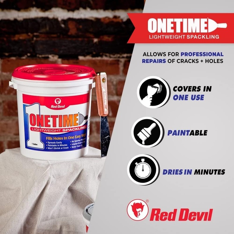 Versatile ONETIME Lightweight Spackle - Smooth Wall Repair, 1/2 Pint Made in USA gallery