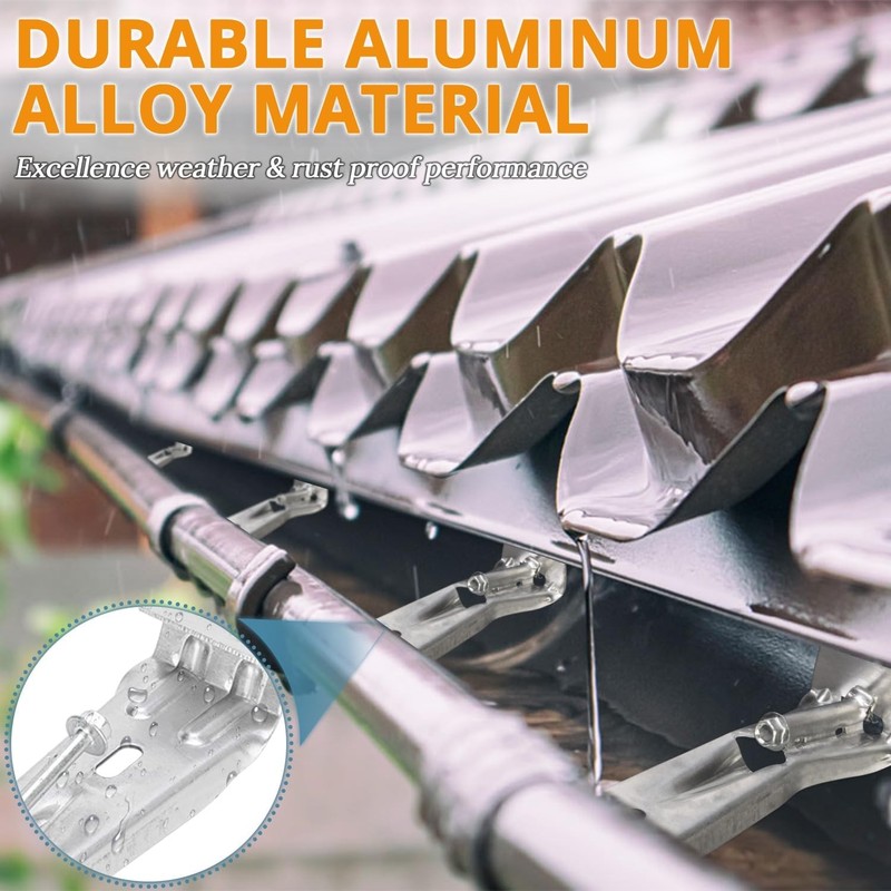 5 Inch Hidden Gutter Brackets Quick Screw Roofing Support Hangers Aluminum gallery
