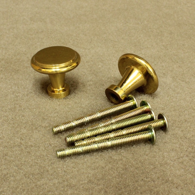 (8) Colonial Bronze # 138-3, solid polished brass cabinet pulls gallery