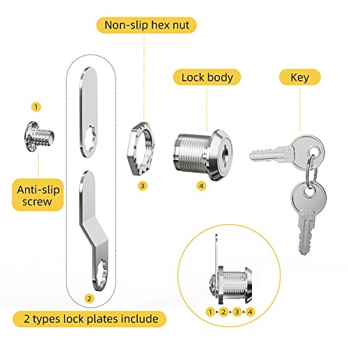 Cabinet Cam Lock Set, 5 Pack Keyed Alike 5/8 Inch Cylinder 5/8 Inch Keyed Alike gallery