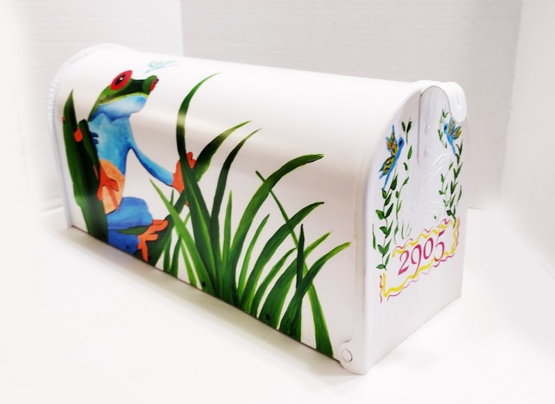 Custom Hand Painted Rain Tree Frog Mailbox gallery