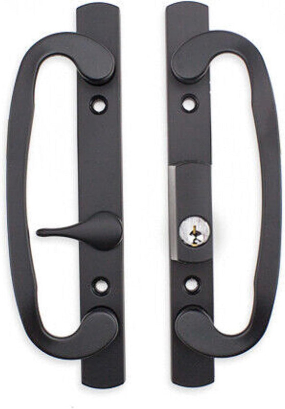 Legacy Sliding Patio Door Handle Set with Keys – Black Offset Latch