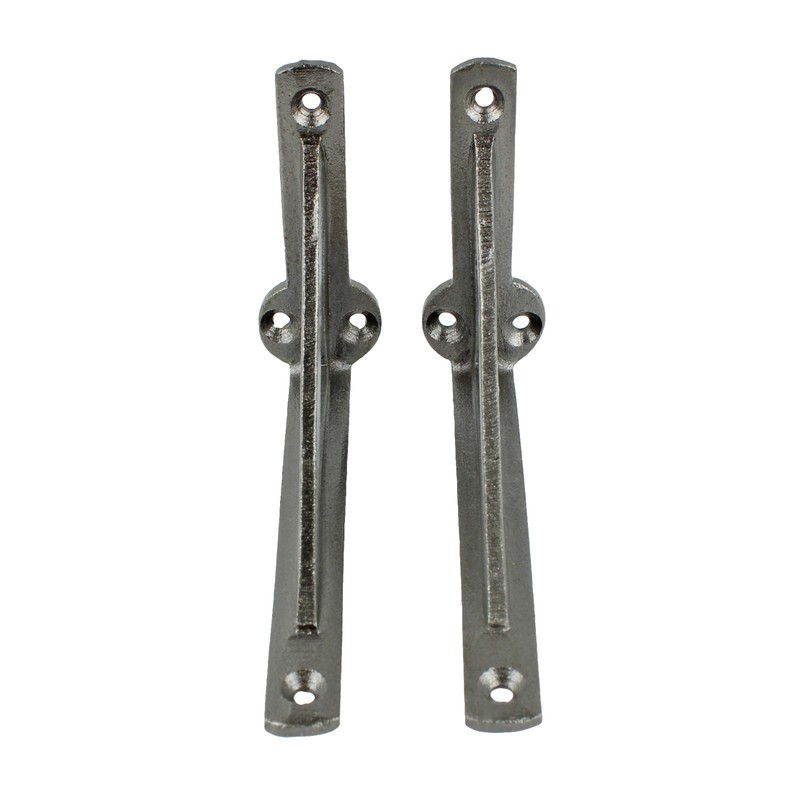 2 Small Simple Glazed Cast Iron Shelf Brackets Corner Braces Gray 4.5 x 3 inch gallery
