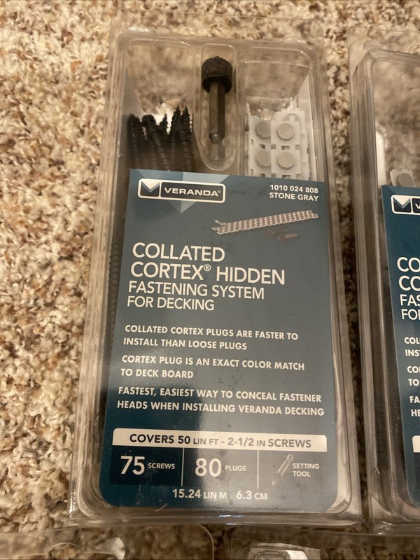 Collated Cortex Hidden Fastening System for decking 2-1/2 in Stone Gray LOT OF 5 gallery