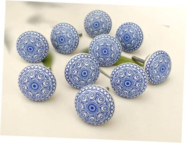 Ceramic Knobs Kitchen Cabinet Drawer Knobs Hardware Knobs 6 x 3.8 cm bluish_f