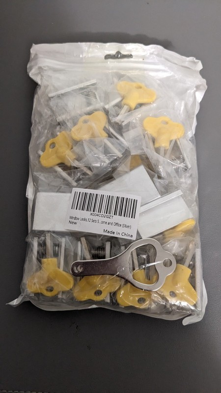 (QTY 12 Sets) Window Locks Sliding Security Window Locks with Keys