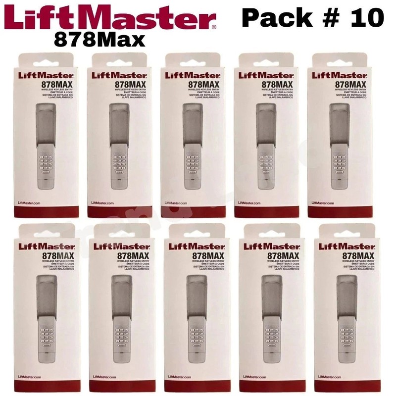 10 Pack – LiftMaster 878MAX Wireless Keyless Entry Garage Door Opener (USA Stock