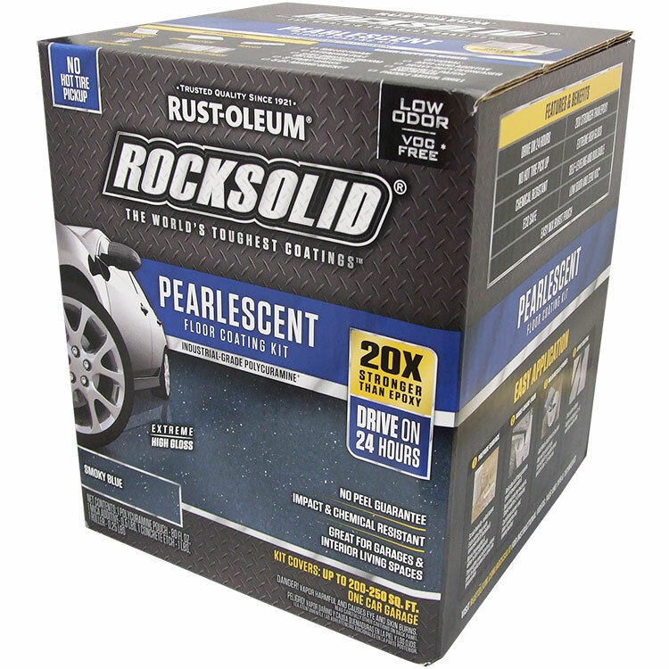 Rust-Oleum RockSolid Pearlescent Floor Coating Smoky Blue 1 Car Garage Kit