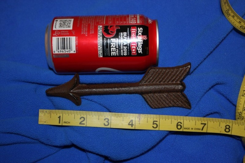 Rustic Arrowhead Design Cast Iron Pull Handle 6 1/4", 4" center space ~ HW-67 gallery