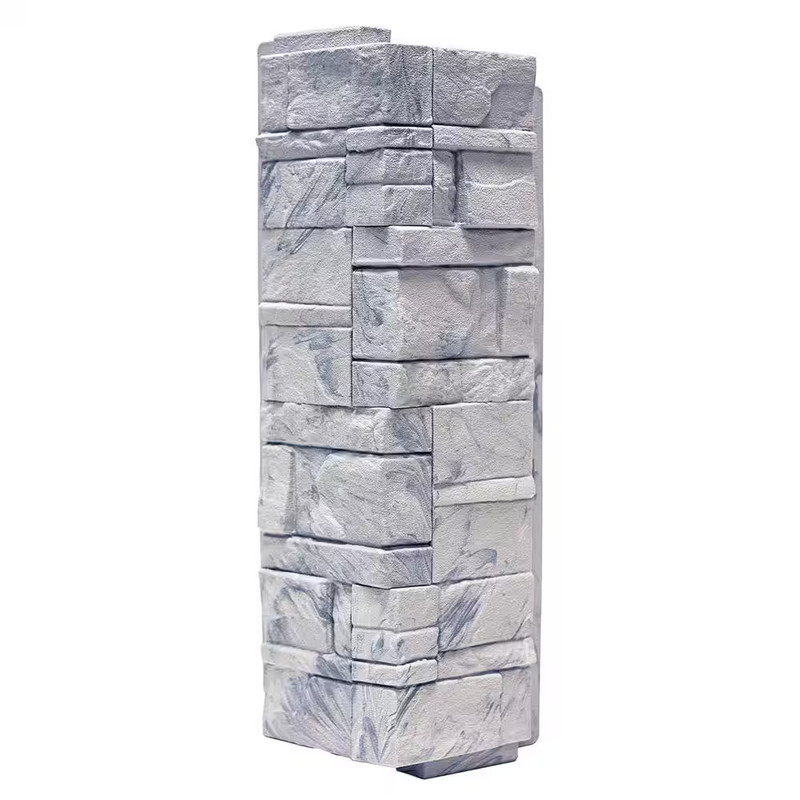Novikstone Carrara Collection (5.9 In. X 16 In.) Stone Siding Corner in Grigio (