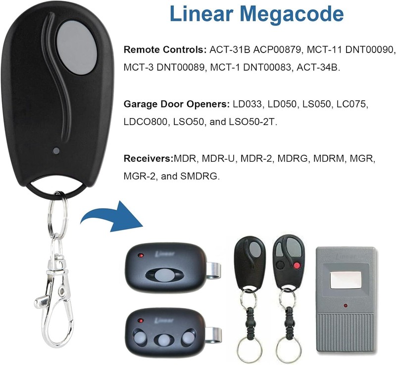 For Linear Mega Code MCT-2 MCT-3 Garage Door Remote Transmitter DNT00084 318mhz gallery