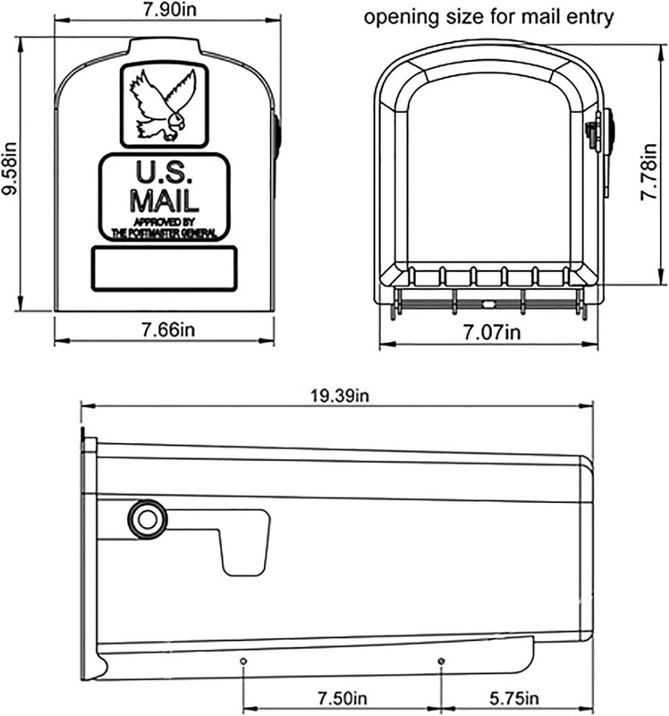 POST MOUNT MAILBOX Large Rural Mail Box gallery
