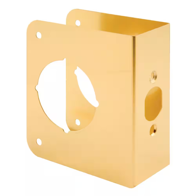 1-3/4 In. X 4-1/2 In. Thick Solid Brass Lock and Door Reinforcer, 2-1/8 In. Sing