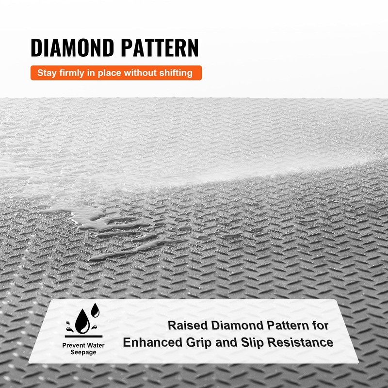3mmx4ftx10ft Durable Diamond-Plate SBR Rubber Garage Floor Mat gallery