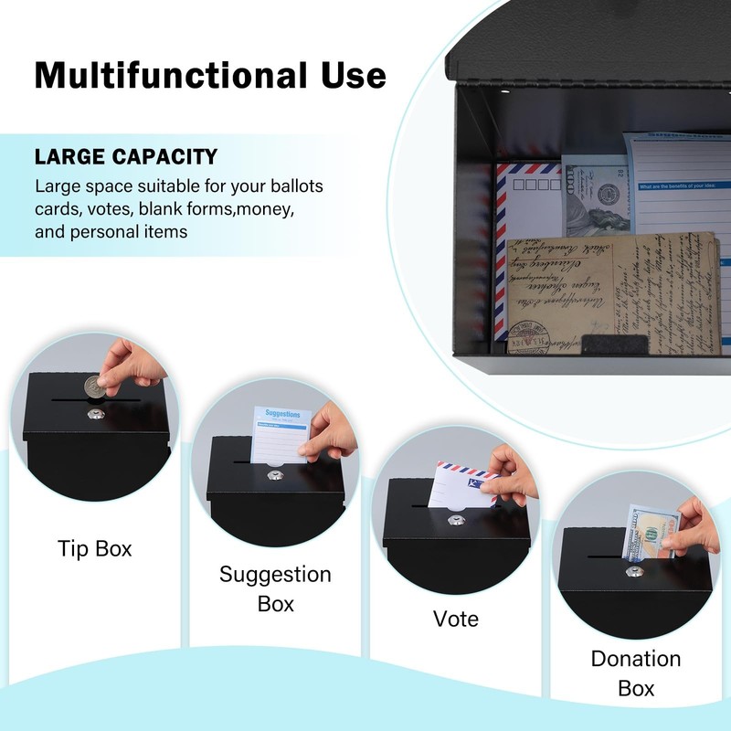 xydled Wall Mounted,Ballot&Donation Box with 50 Free Suggestion Cards,Metal S... gallery