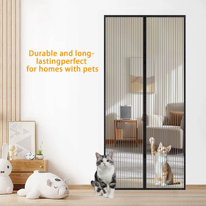 Magnetic Screen Door Self Sealing Insect-Proof Fit for Screen Door 39"x82" Ea... gallery