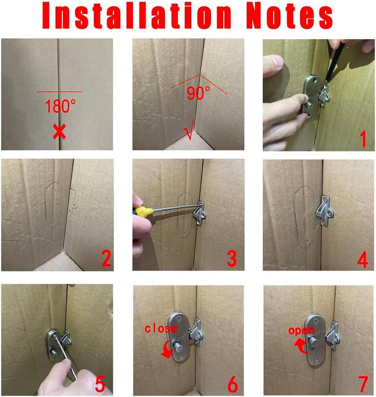 Sliding Bolt Door Lock,Slide Locks for inside Door,90 Degree Moving Door Right A gallery