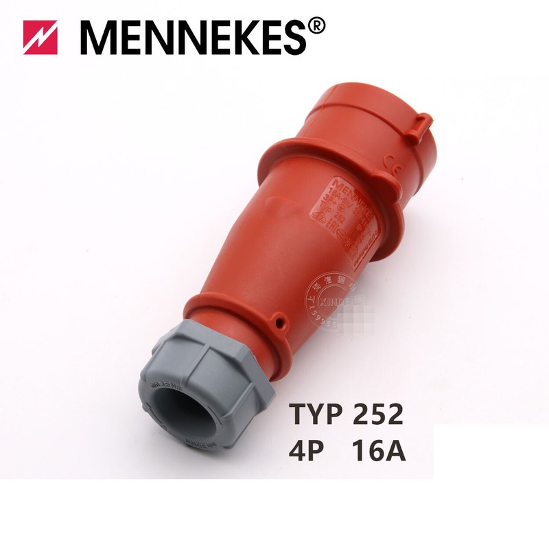 1PC NEW MENNEKES INDUSTRIAL PLUG TYP 252 4P 16A IP44 400V
