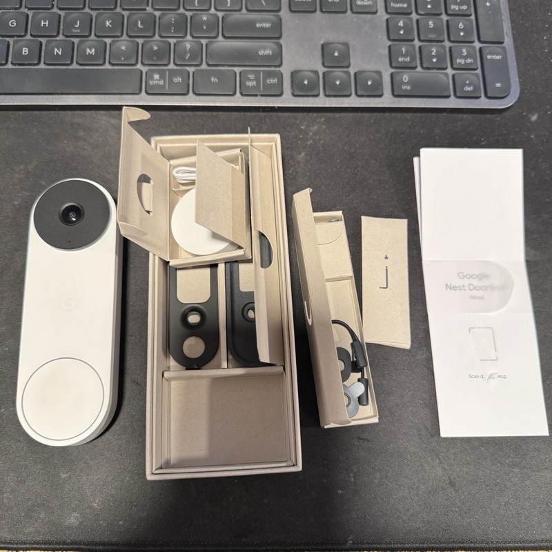 Google Nest Doorbell (Wired, 2nd Gen) - Wired Video Doorbell Camera - Snow