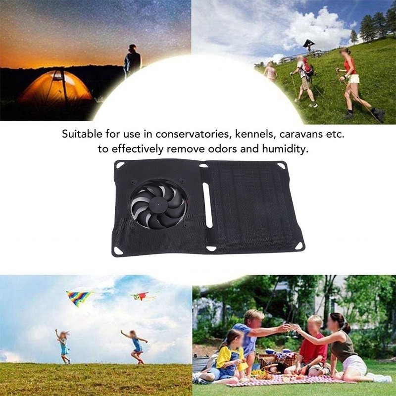Portable Foldable 10W Solar Panel Fan for Pet House Ventilation High Efficiency