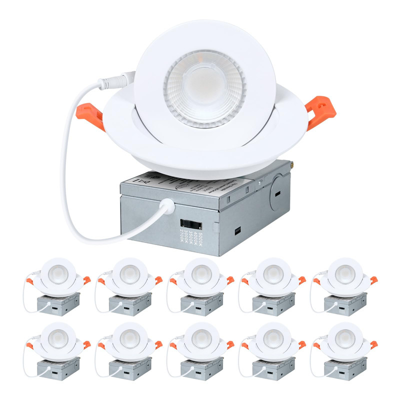 Zyc 4-Inch Gimbal Led Recessed Lighting5Cct 9W 800Lm Directional Recessed