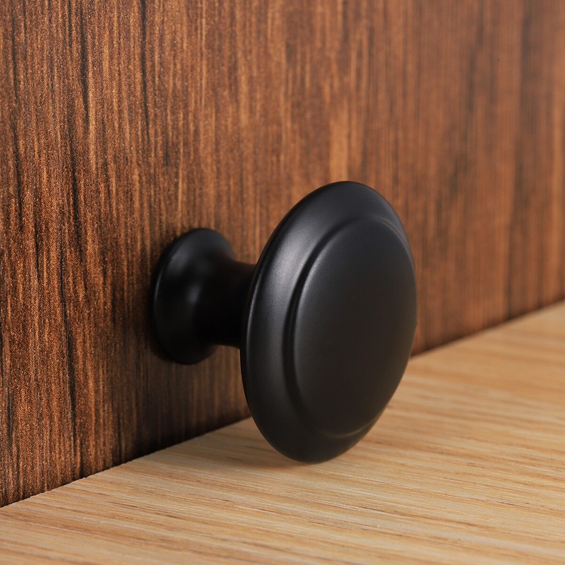 Cabinet Knobs Matte Black Kitchen Cupboard Dresser Drawer Handles Pull Knobs LOT gallery