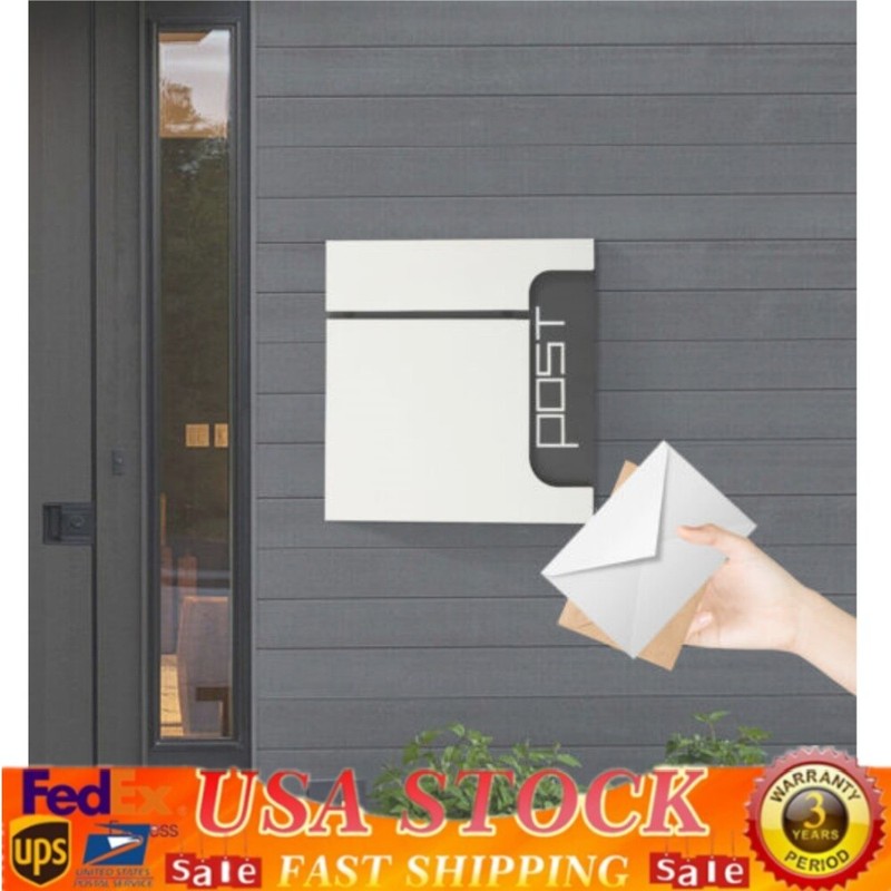 Rectangular Post Box Large Letter Mail Box Steel Lockable Wall Mount Mailbox New