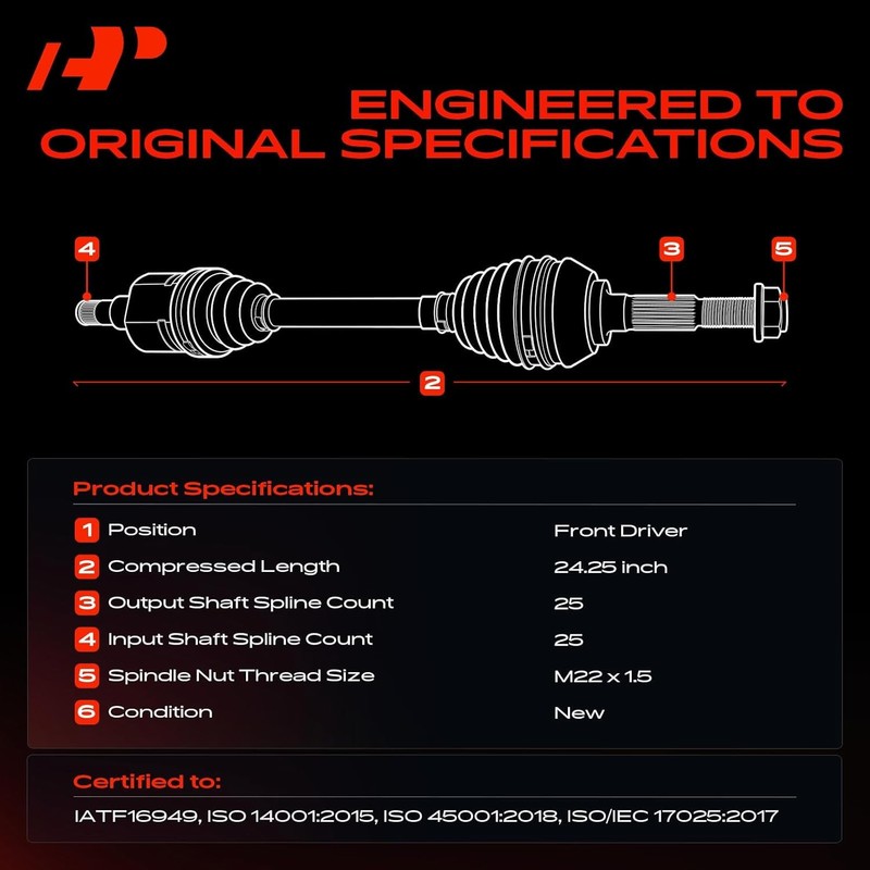 CV Axle Shaft Assembly - Compatible with Mitsubishi Front Driver Side gallery