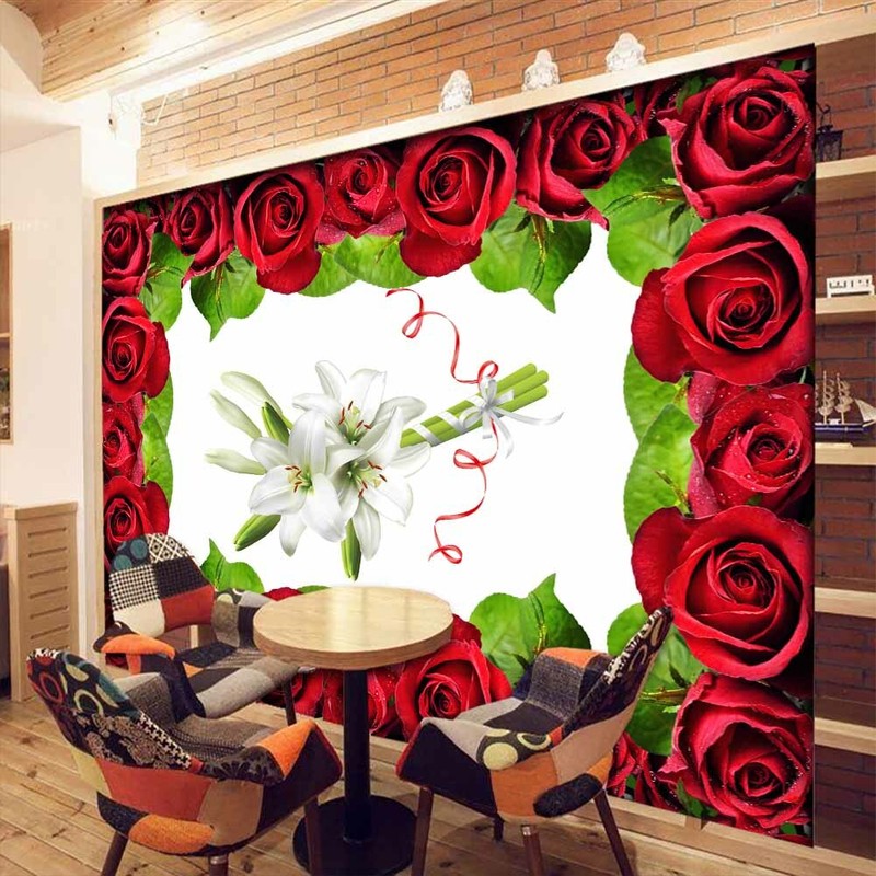 Rose illusion Rough 3D Full Wall Mural Photo Wallpaper Printing Home Kids Decor gallery