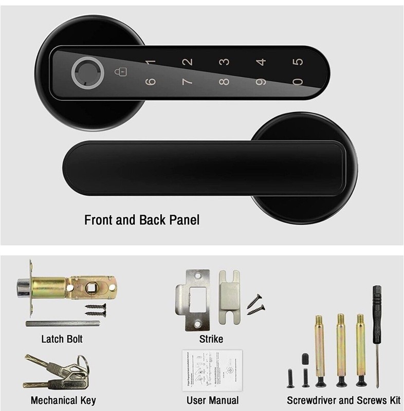 Secustone Fingerprint Door Lock Keyless Entry Door Lock Smart Lock with Keypad gallery