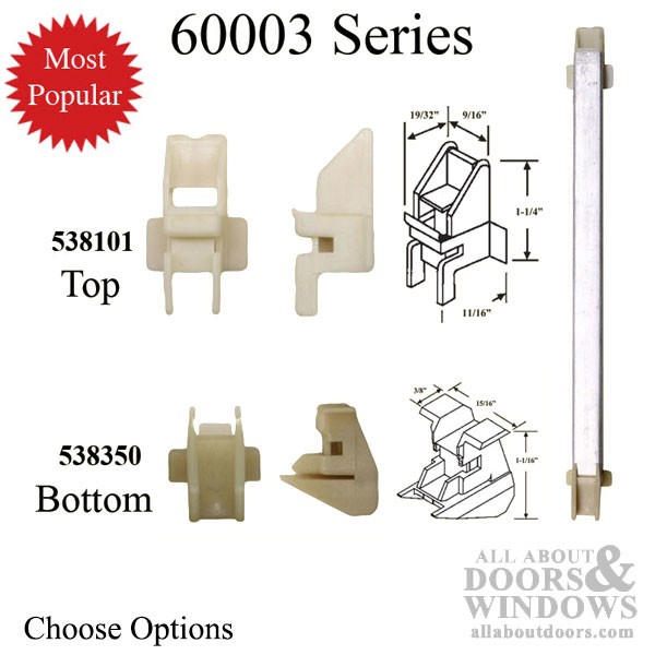 Aftermarket 1/2″ Non-Tilt Window Channel Balance w/ Shoes 9/16″ Wide