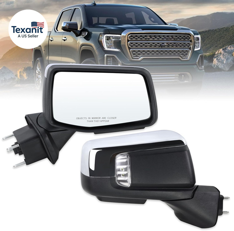 Right Passenger Side Mirror Compatible with 2019-2026 GMC Sierra 1500 with Power