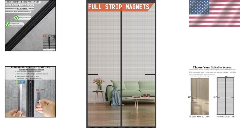 Retractable Screen Door - Upgraded Model, Magnetic Closure$ gallery