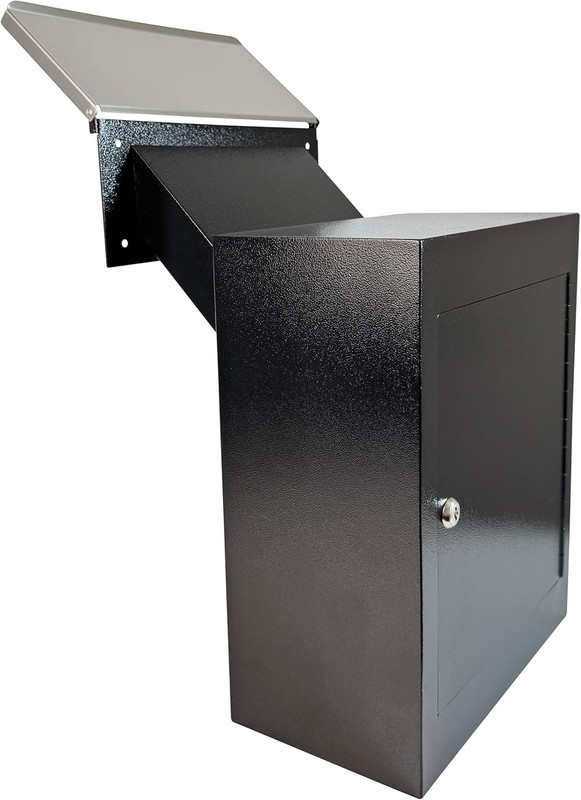 Through-The-Wall Drop Box with Rainproof Cover | Heavy Duty through Wall Mailbox