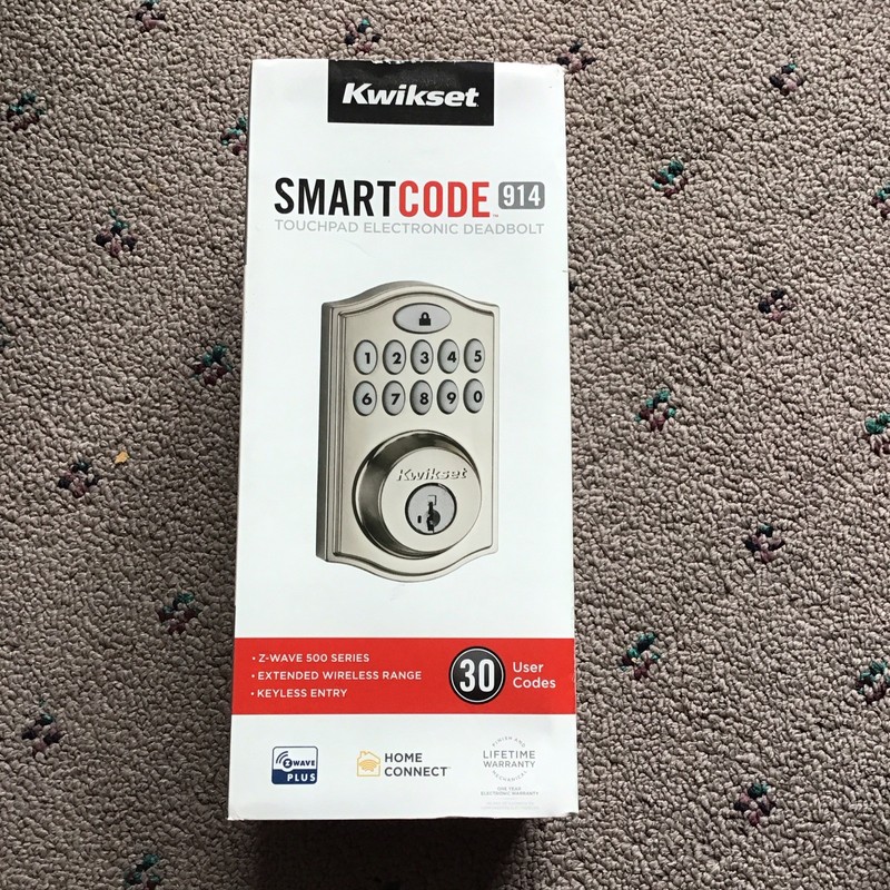 Kwikset SmartCode 914 Touchpad Keyless Entry Deadbolt Z-Wave, Satin Silver