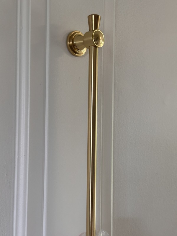 NIB Rejuvenation Drawer Pull Cabinet Hardware Cowan 12″ Aged Brass Set Of 2