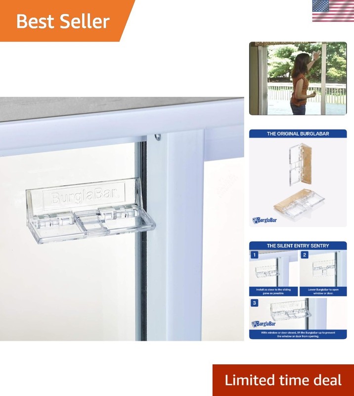 Two-Pack One-Touch Lock Security for Sliding Doors – Easy Child Safety Solution