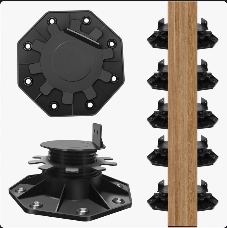 12Pack Adjustable Deck Support Pedestal Deck Foundation Base Support，Used for... gallery