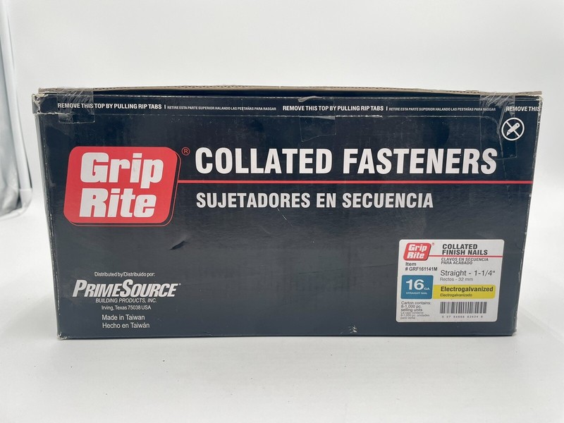 Grip-Rite 16-Gauge Straight Galvanized Finish Nail, 1-1/4 In. 8000 pack