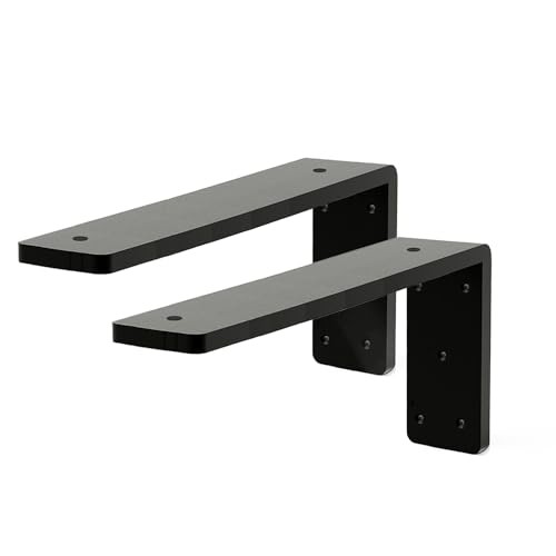 Countertop Support Bracket 14 Inch 2 Pack 3/8″ Thick 14″x6″x2.5″ Black-2 Pack