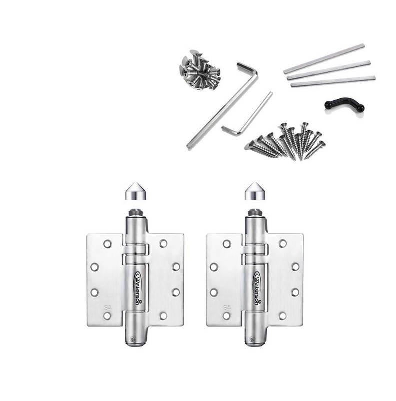 Spring Loaded Self-Closing Heavy Duty Gate Hinges, 2 Pack, Stainless Steel