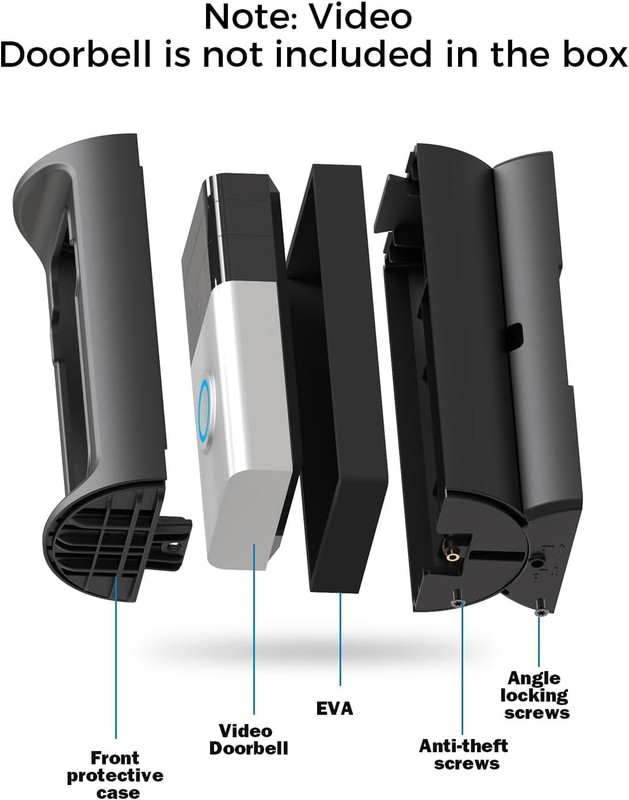 Sleek Weatherproof 360° Adjustable Doorbell Mount - Compatible with Ring Models gallery