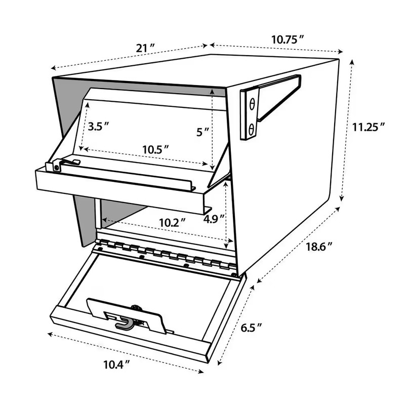 Mail Manager Locking Post-Mount Mailbox with High Security Reinforced Patented L gallery