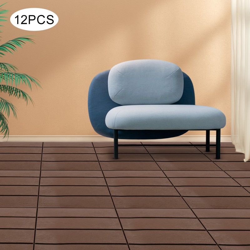 12 Pack Interlocking Deck Tiles Balcony Floor Tile 30*30cm/12*12inch Nonslip gallery