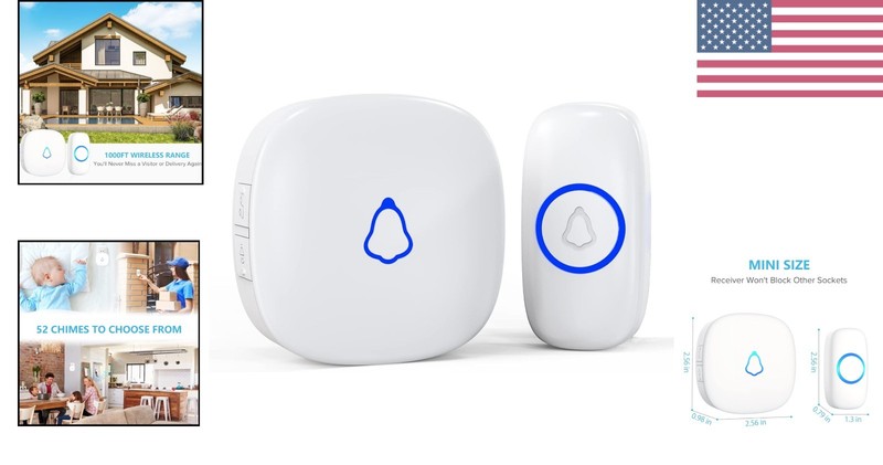 Expandable Wireless Doorbell System - 58 Chimes, 120 Decibels, Hassle-Free Setup gallery